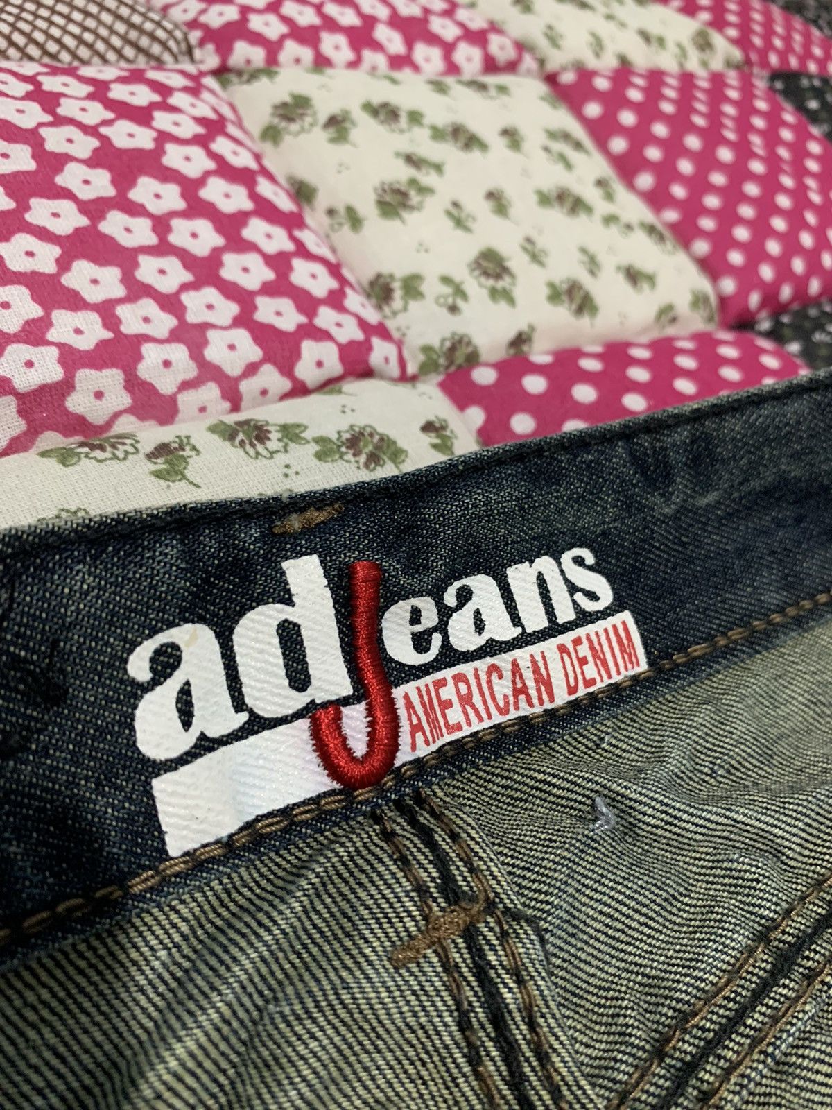 Japanese Brand Flare Japanese Brand adJeans Washed Poem Printed Denim Size US 31 - 7 Thumbnail
