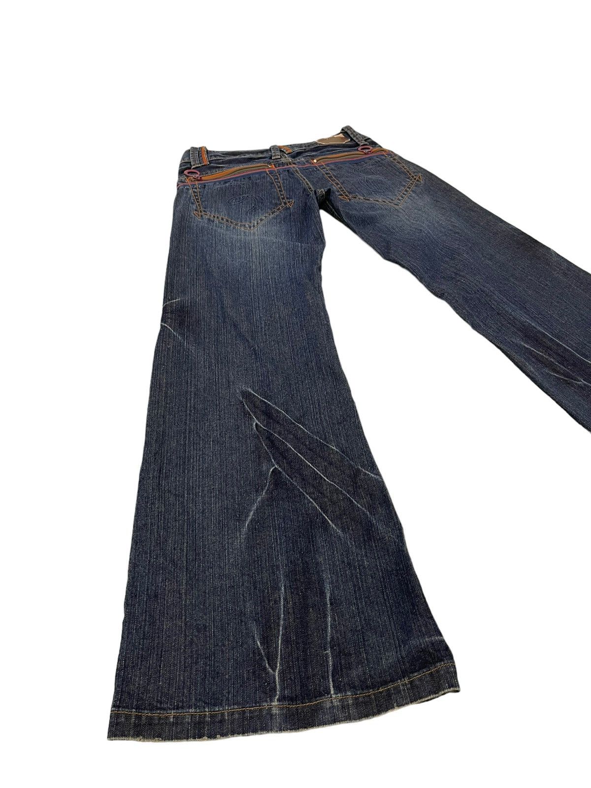 Japanese Brand Wide Leg Jeans Et Boite Japan Distress Low Rise 6🟦0 Size US 29 - 13 Thumbnail