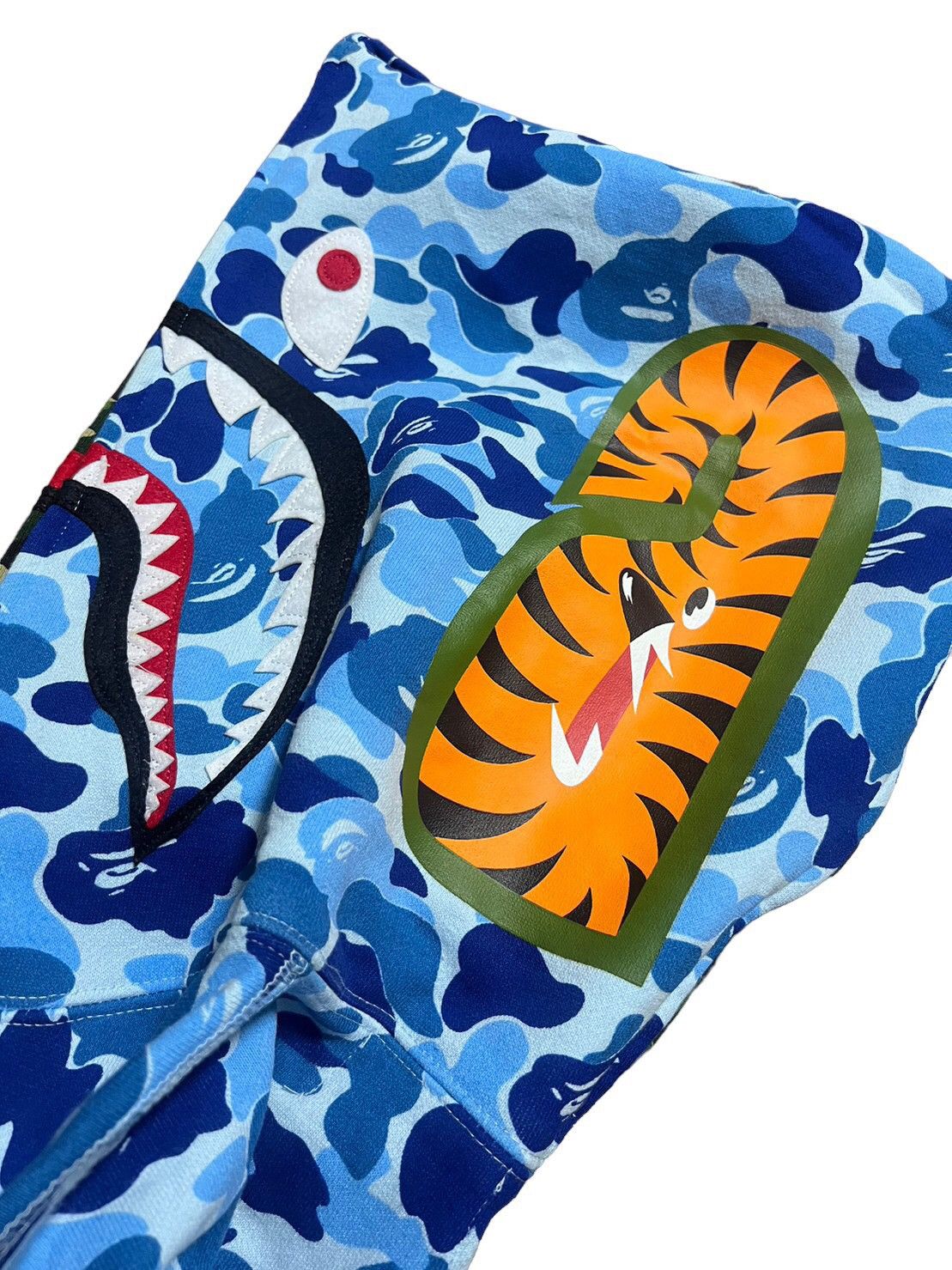 BAPE shark half full zip hoodie ABC green/blue camo