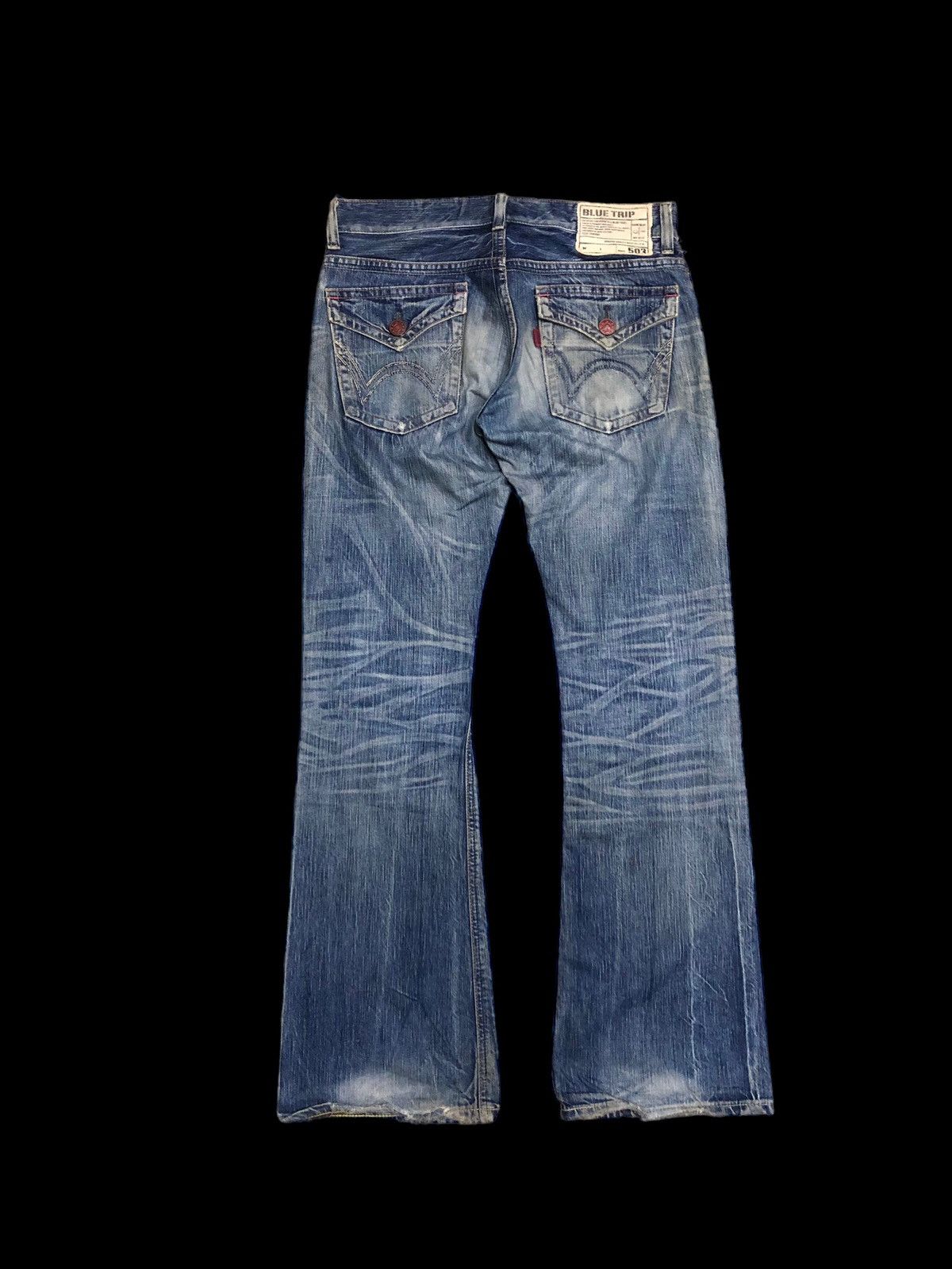 Edwin FLARED⚡️⚡️EDWIN BLUE TRIP DISTRESSED DENIM Size US 32 / EU 48 - 2 Thumbnail