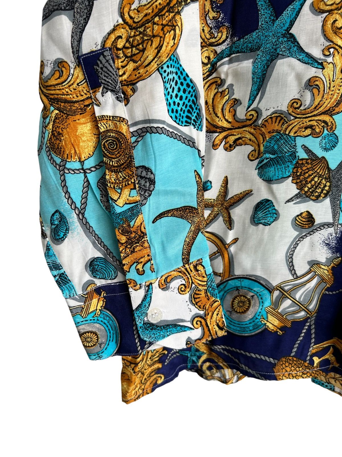 Barque × Versace Prototype Stefano Dassi 🇮🇹 Chain Baroque Luxury Rayon Shirt Size US M / EU 48-50 / 2 - 6 Thumbnail