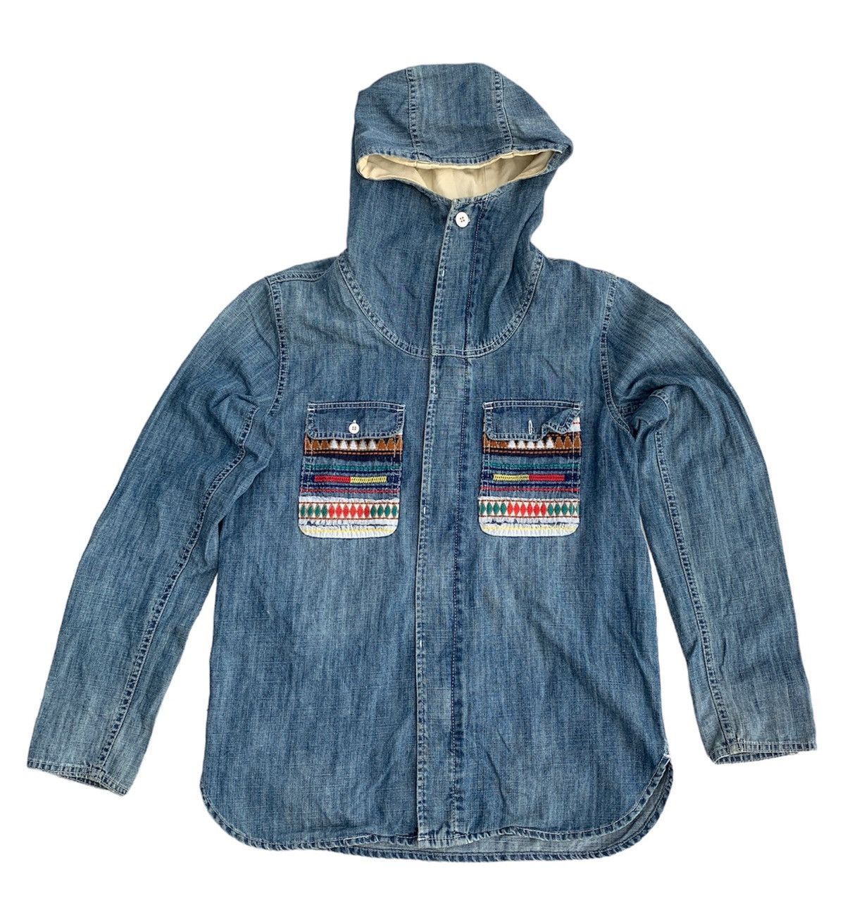 go slow caravan Go slow caravan Japan navajo style hoodie denim jacket Size US M / EU 48-50 / 2 - 1 Thumbnail