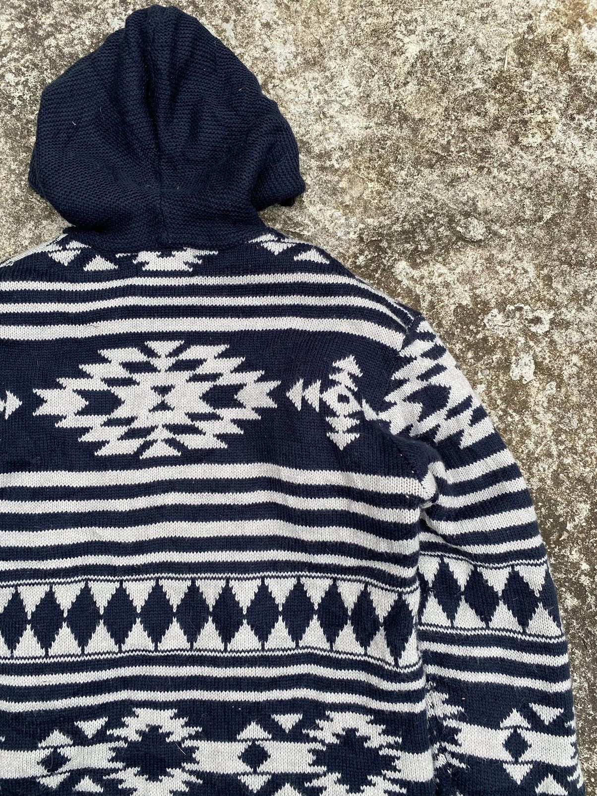 Japanese Brand Azul by Moussy Knitted Zipper Hoodie Size US L / EU 52-54 / 3 - 12 Thumbnail
