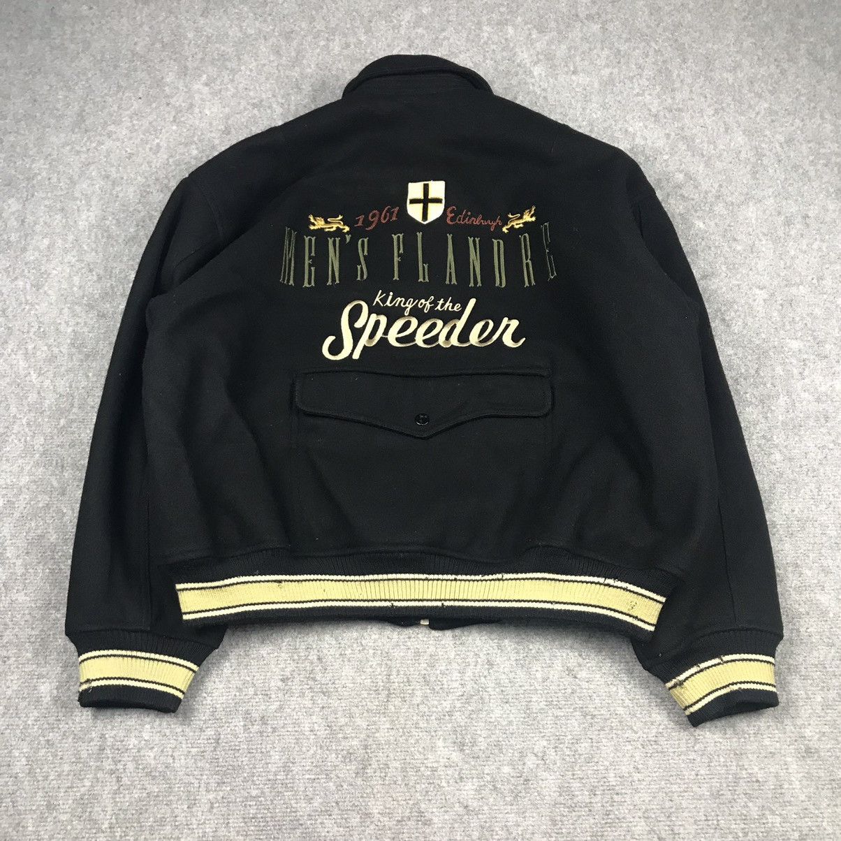 Japanese Brand MEN FLANDRE VARSITY JACKET SNAP BUTTON JACKET Size US M / EU 48-50 / 2 - 9 Thumbnail