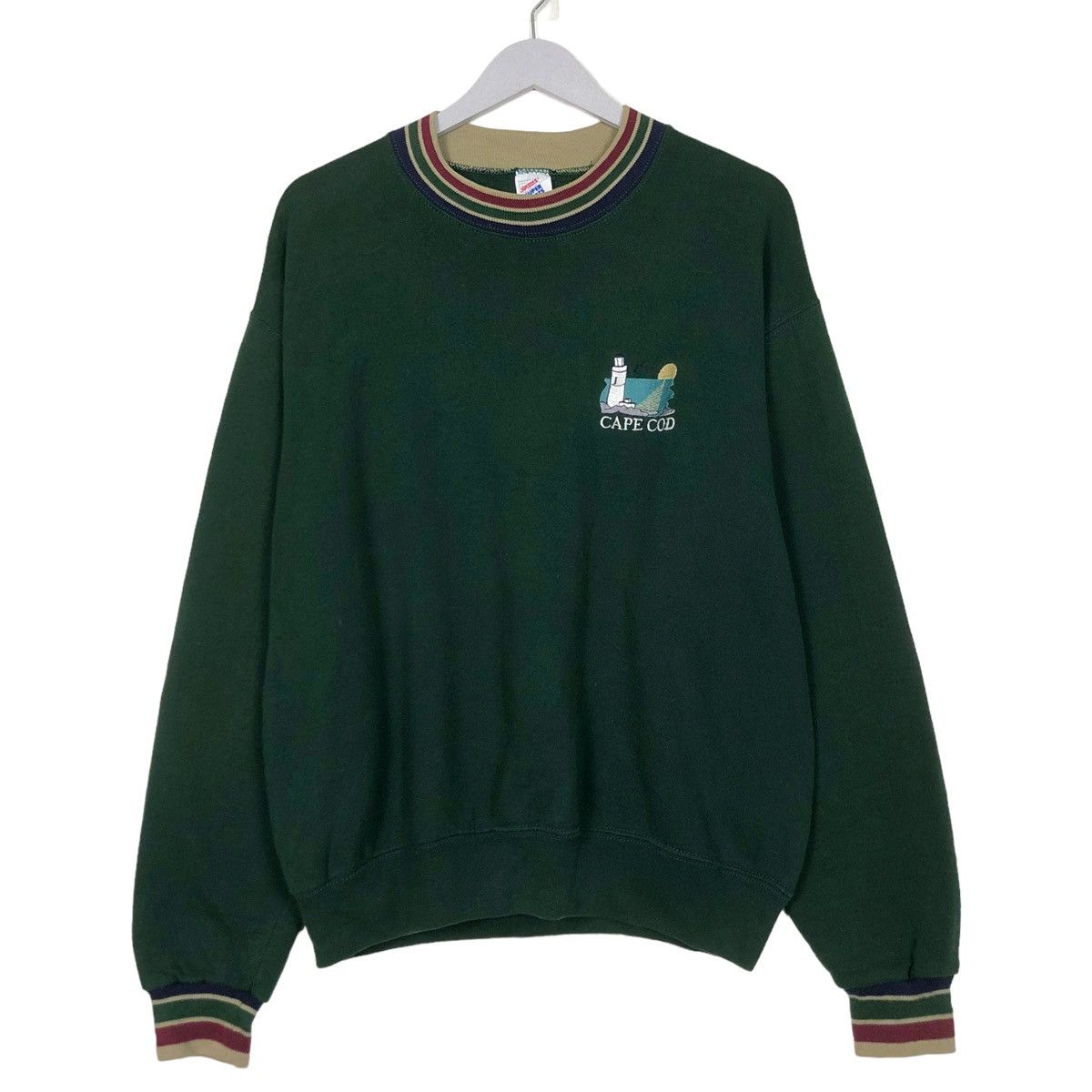 Vintage 💥90s CAPE COD USA EMBROIDERED LOGO RINGER CREWNECK Size US M / EU 48-50 / 2 - 1 Thumbnail