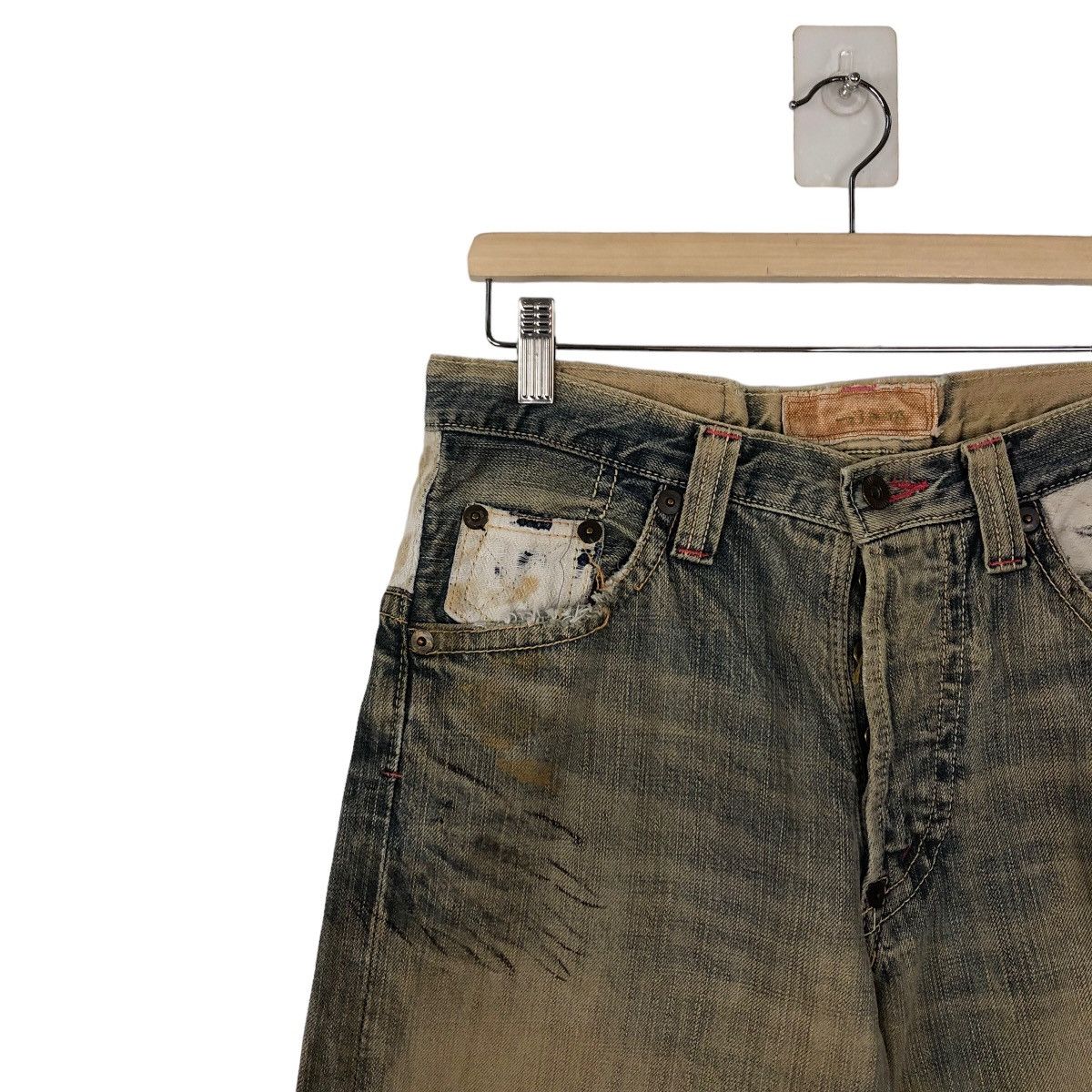 Japanese Brand VINTAGE DENIM JEANS SUKAJAN DESIGN BIG LOGO PUNK STYLE Size US 32 / EU 48 - 4 Thumbnail