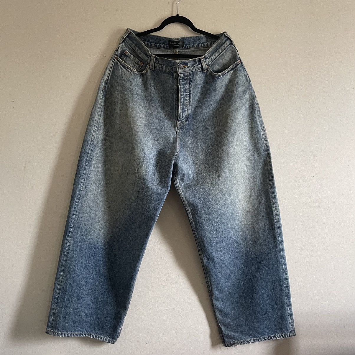 Balenciaga Balenciaga Waxed Large Baggy Denim Jeans | Grailed