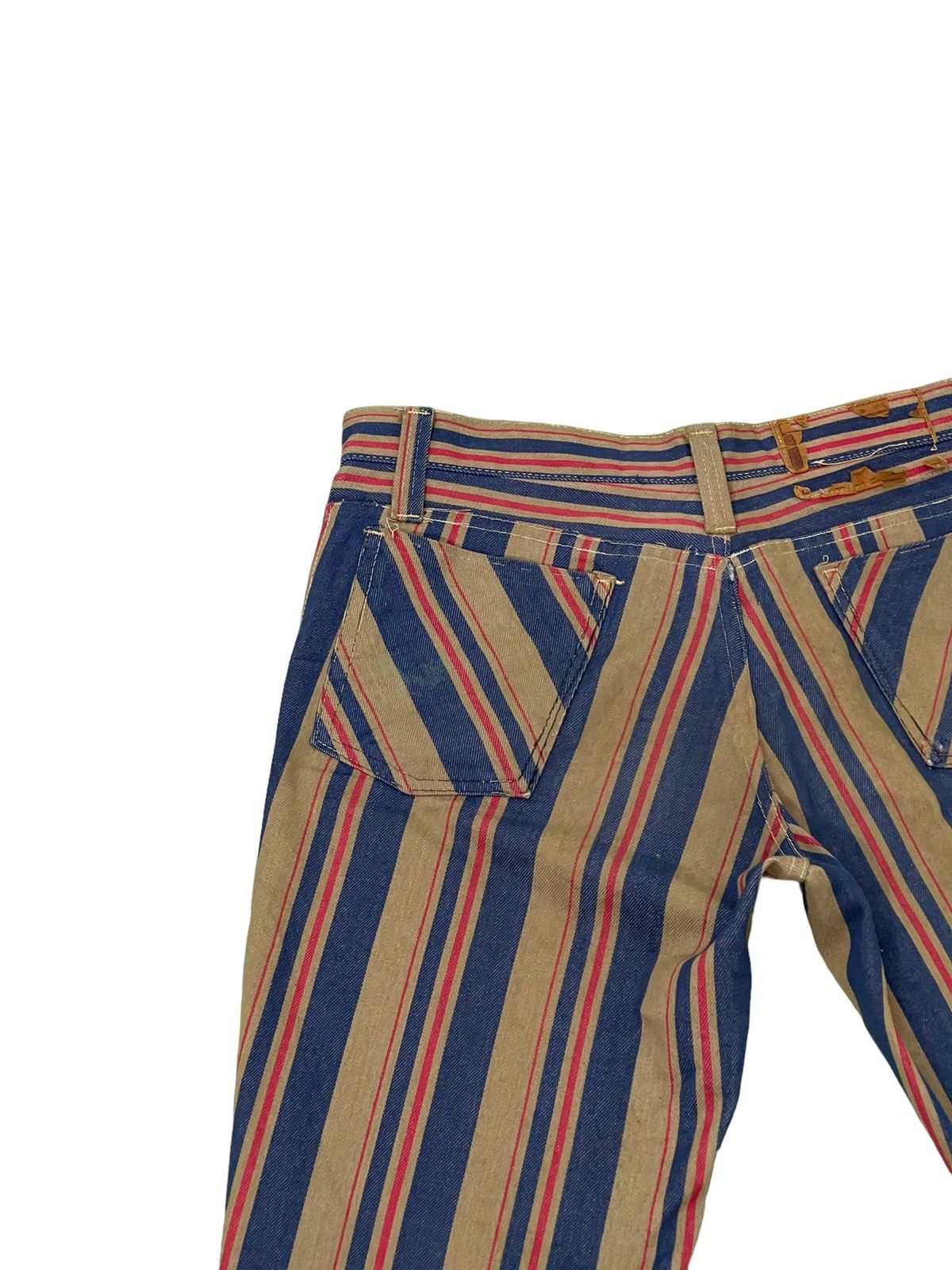 Japanese Brand Flare Jeans Vtg 70/80s Power Striped Bell Bottom 6🟦0 Size US 31 - 17 Thumbnail