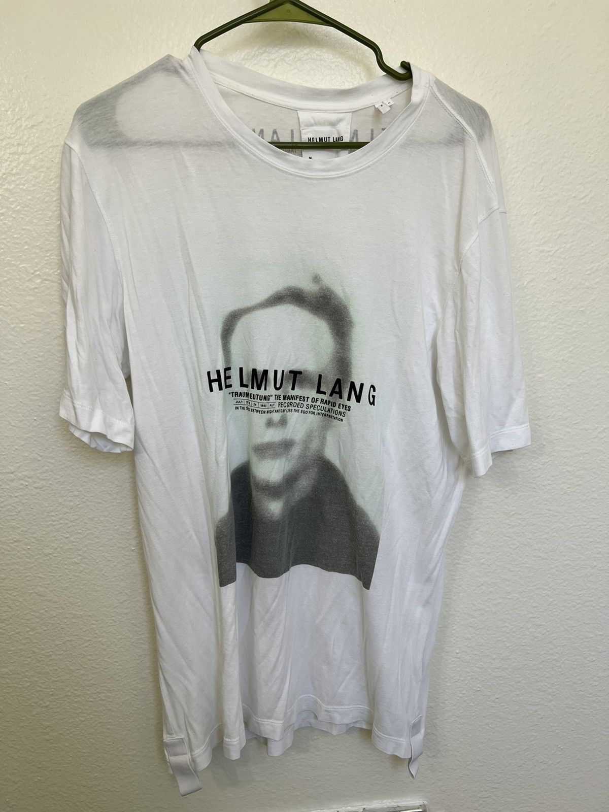 image of Helmut Lang Ghost Face Tee in White, Men's (Size Large)