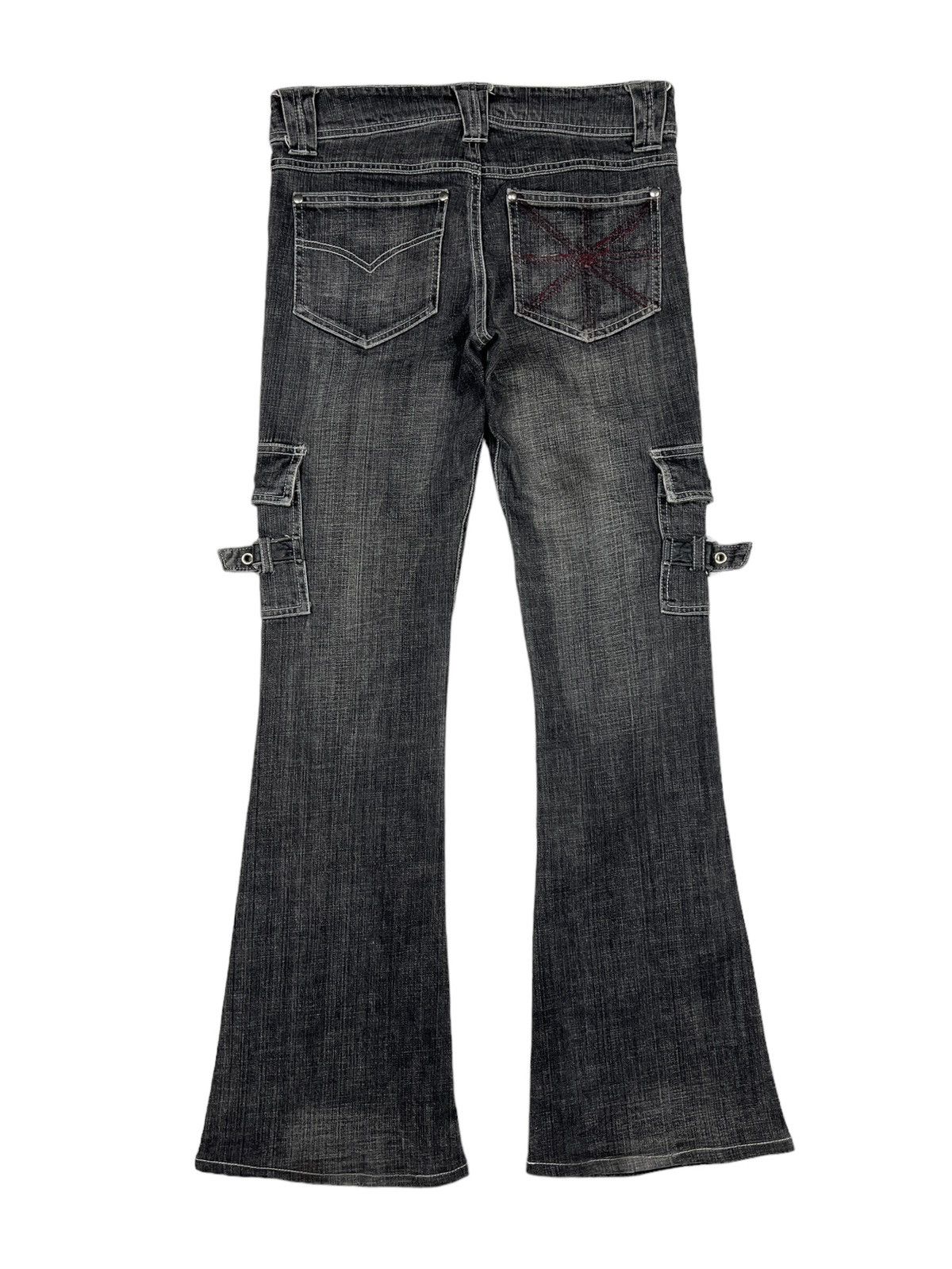Japanese Brand Algonquins 🇯🇵 Studded Flare Cargo Denim Size US 31 - 2 Thumbnail
