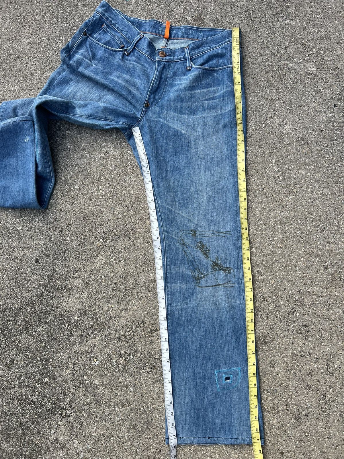 Earnest Sewn Vintage Earnest Sewn Distress Patchwork Denim Bootcut Jeans Size US 32 / EU 48 - 5 Thumbnail