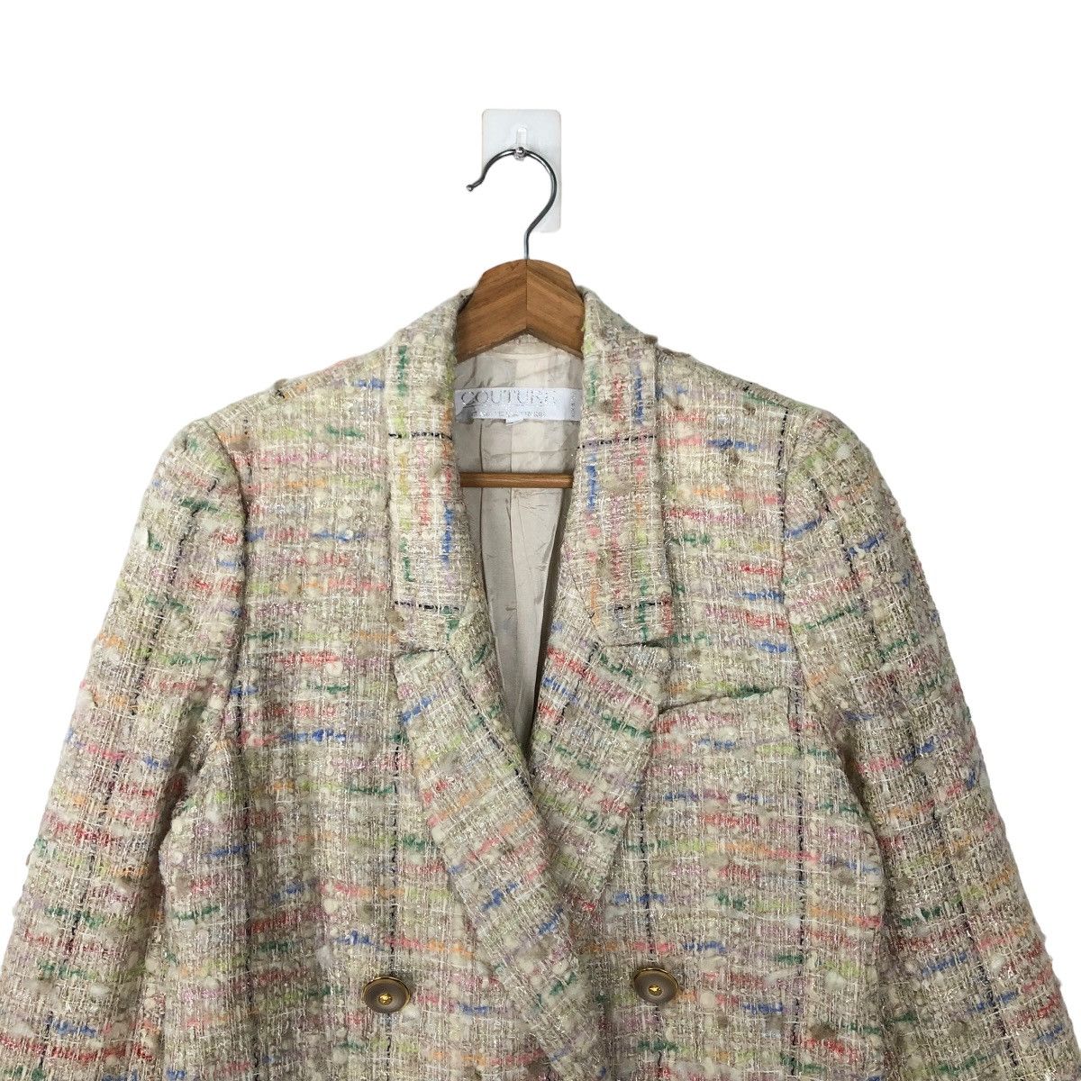 Japanese Brand VINTAGE TWEED JACKET ITALIAN MADE COUTURE BY CLARA DELLA Size US S / EU 44-46 / 1 - 2 Thumbnail