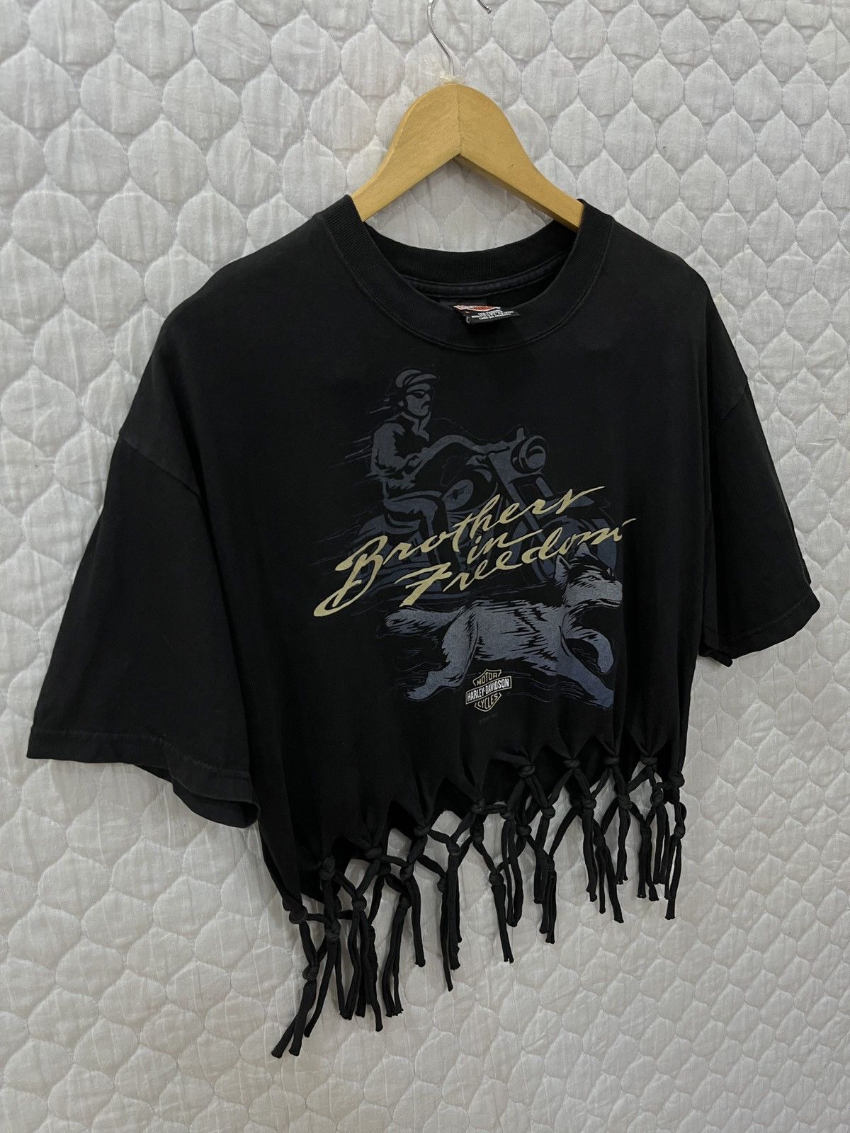 Harley Davidson × Vintage (Qqqq). VINTAGE HARLEY DAVIDSON CUSTOM CROP T SHIRTS Size L / US 10 / IT 46 - 4 Thumbnail