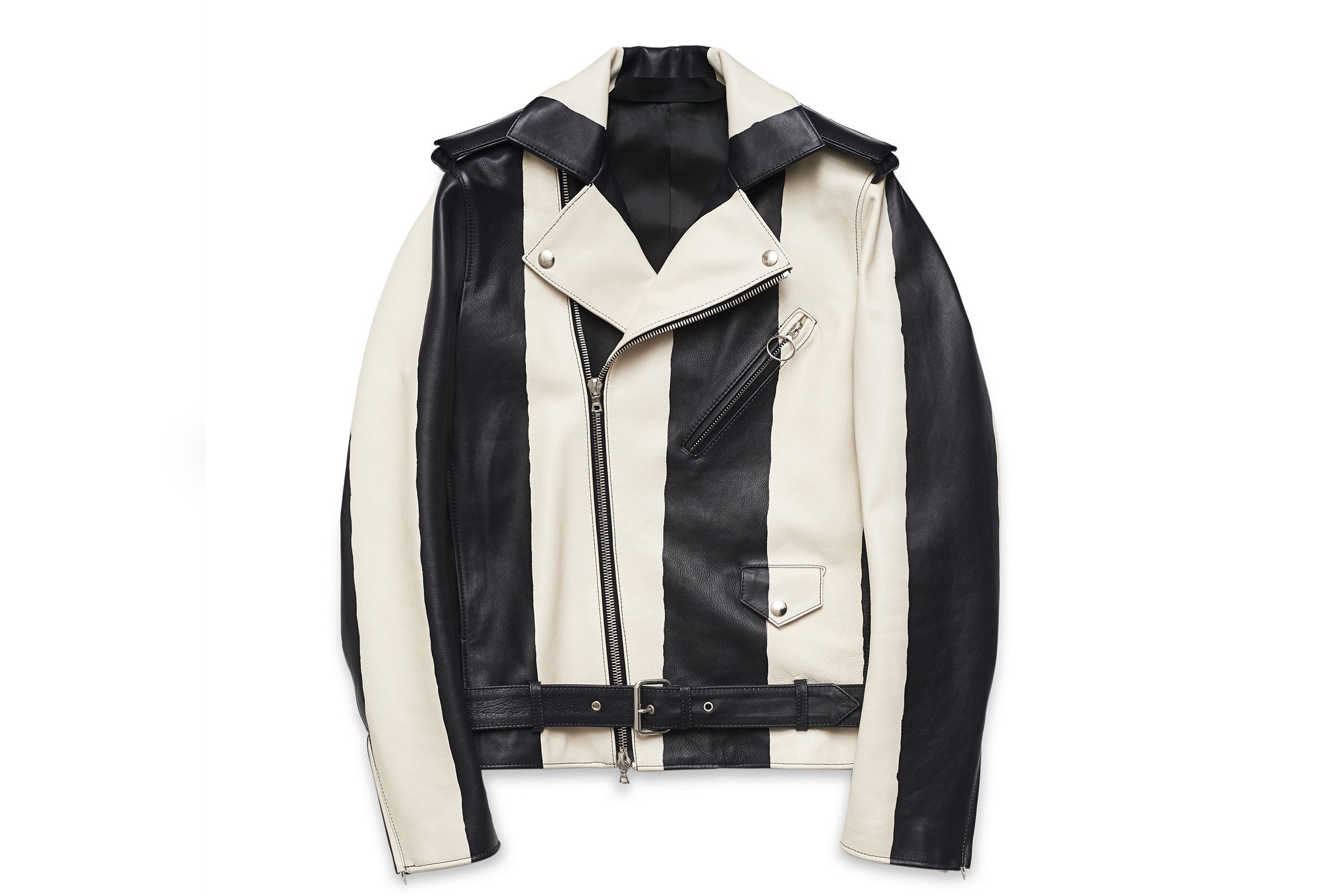 Acne Studios Araki Striped Motorcycle Jacket